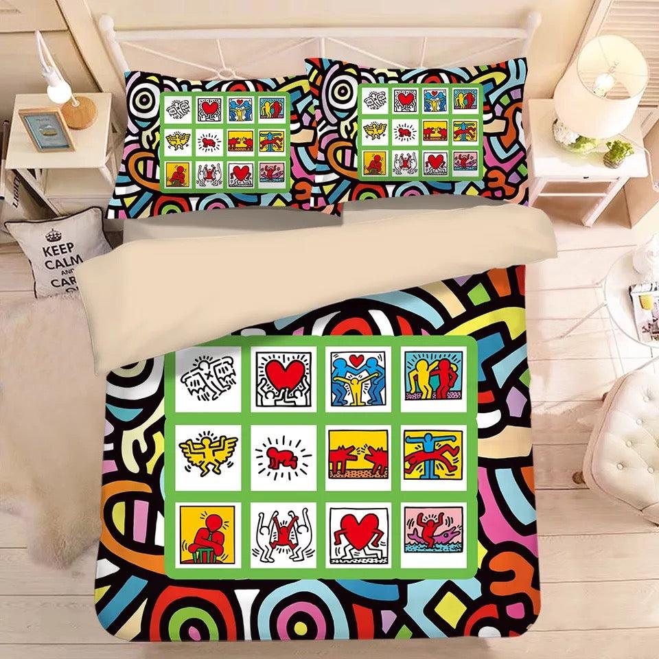 Graffiti Illustration #1 Duvet Cover Quilt Cover Pillowcase Bedding Set Home Decor