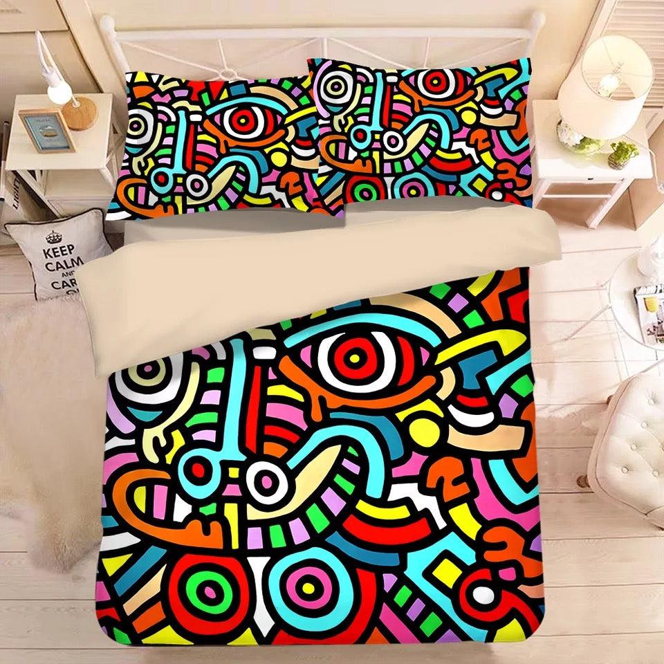 Graffiti Illustration #4 Duvet Cover Quilt Cover Pillowcase Bedding Set Home Decor
