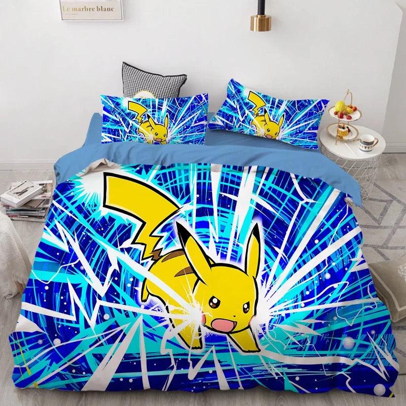 Pokemon Pikachu #40 Duvet Cover Quilt Cover Pillowcase Bedding Set Home Bedroom Decor