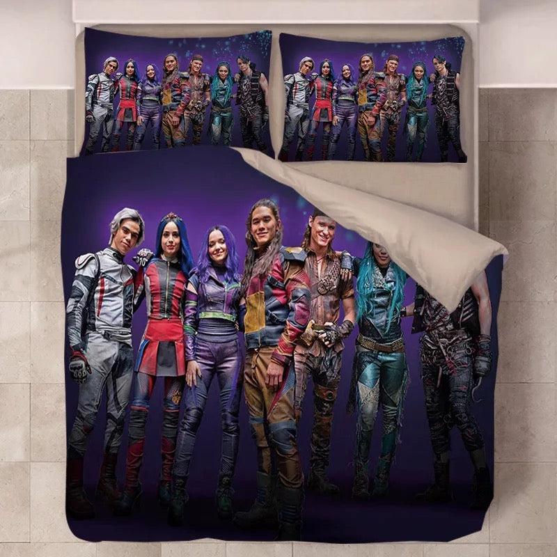 Descendants Mal Carlos Evie Jay #8 Duvet Cover Quilt Cover Pillowcase Bedding Set Home Decor