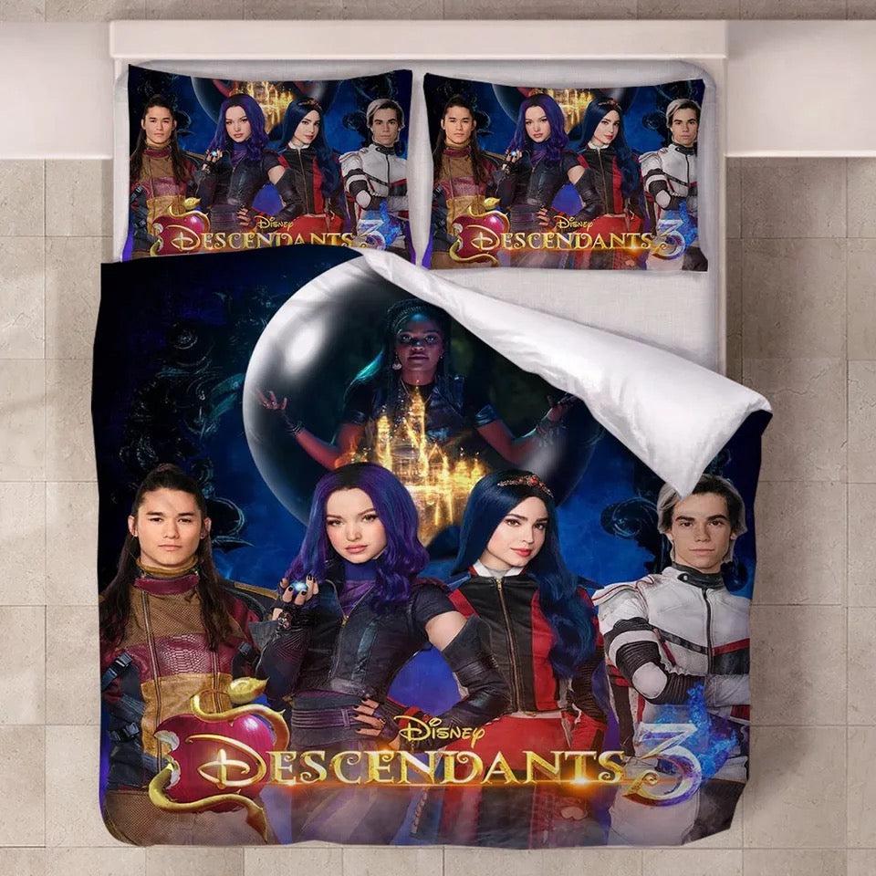 Descendants Mal Carlos Evie Jay #4 Duvet Cover Quilt Cover Pillowcase Bedding Set Home Decor