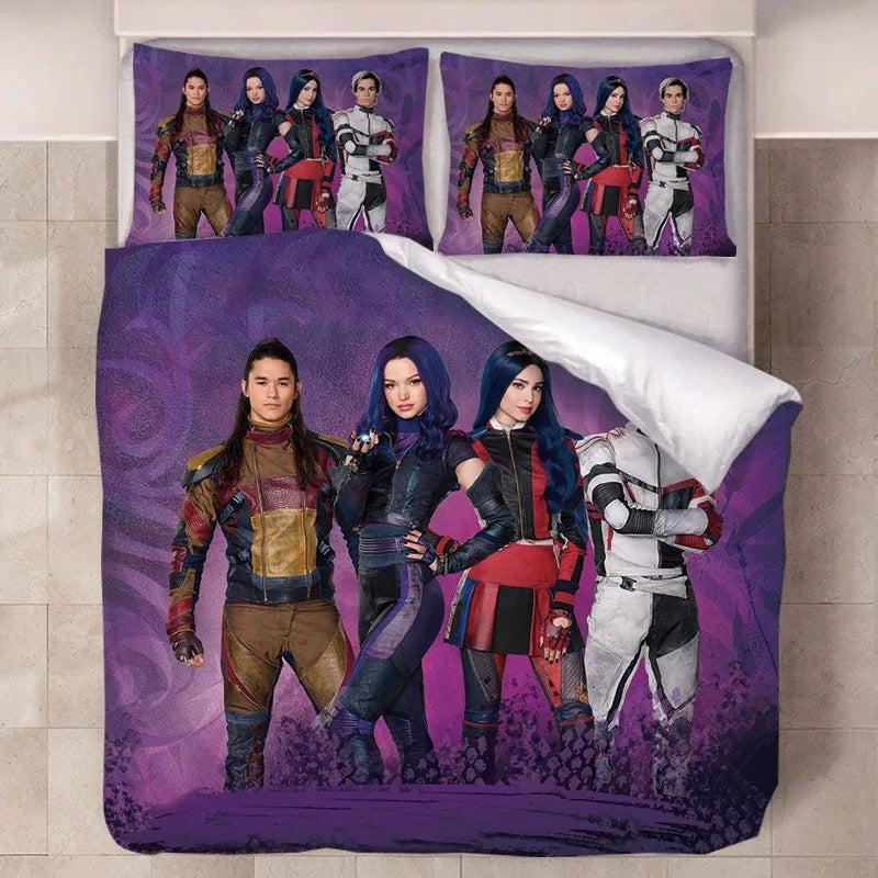 Descendants Mal Carlos Evie Jay #6 Duvet Cover Quilt Cover Pillowcase Bedding Set Home Decor
