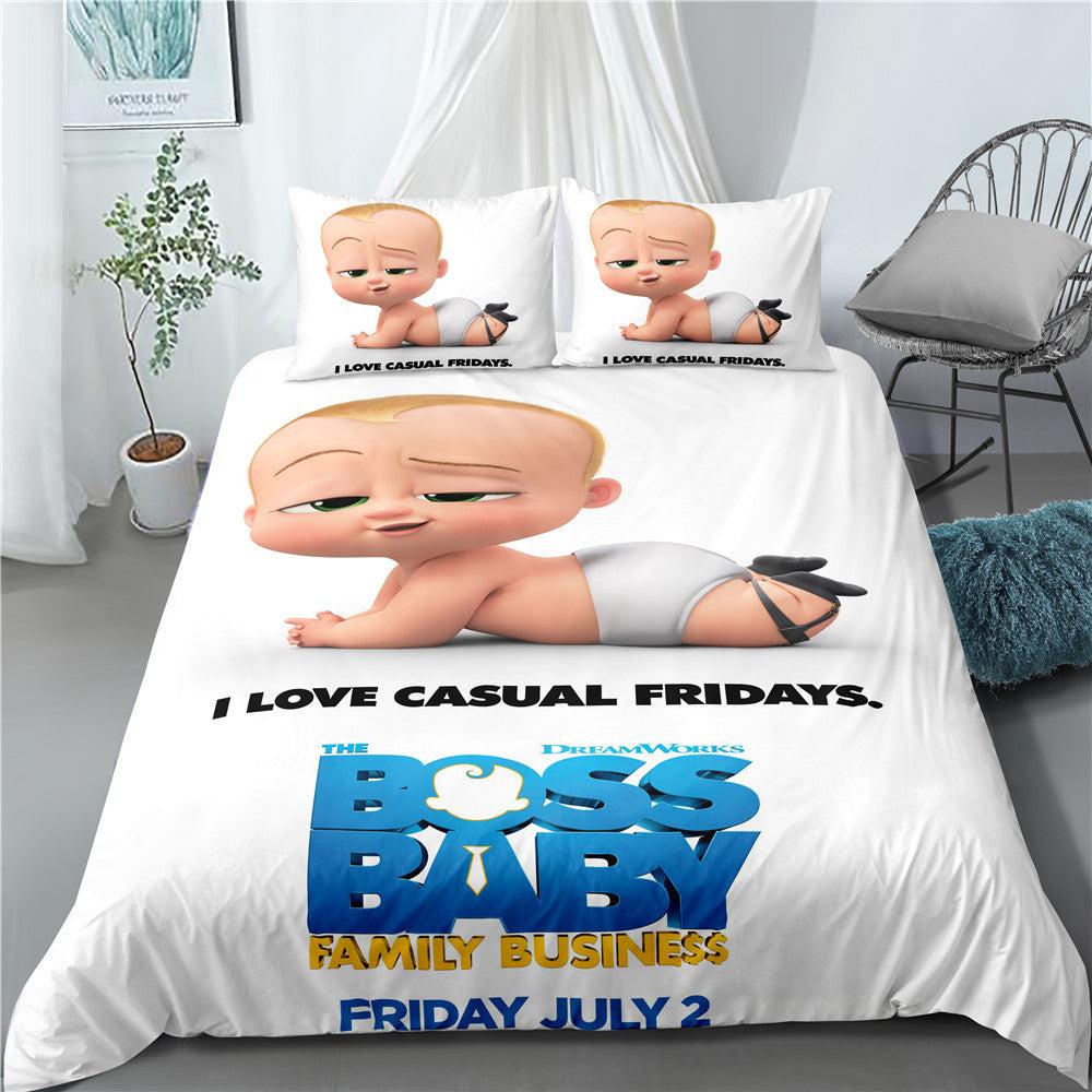 The Boss Baby #14 Duvet Cover Quilt Cover Pillowcase Bedding Set Home Bedroom Decor