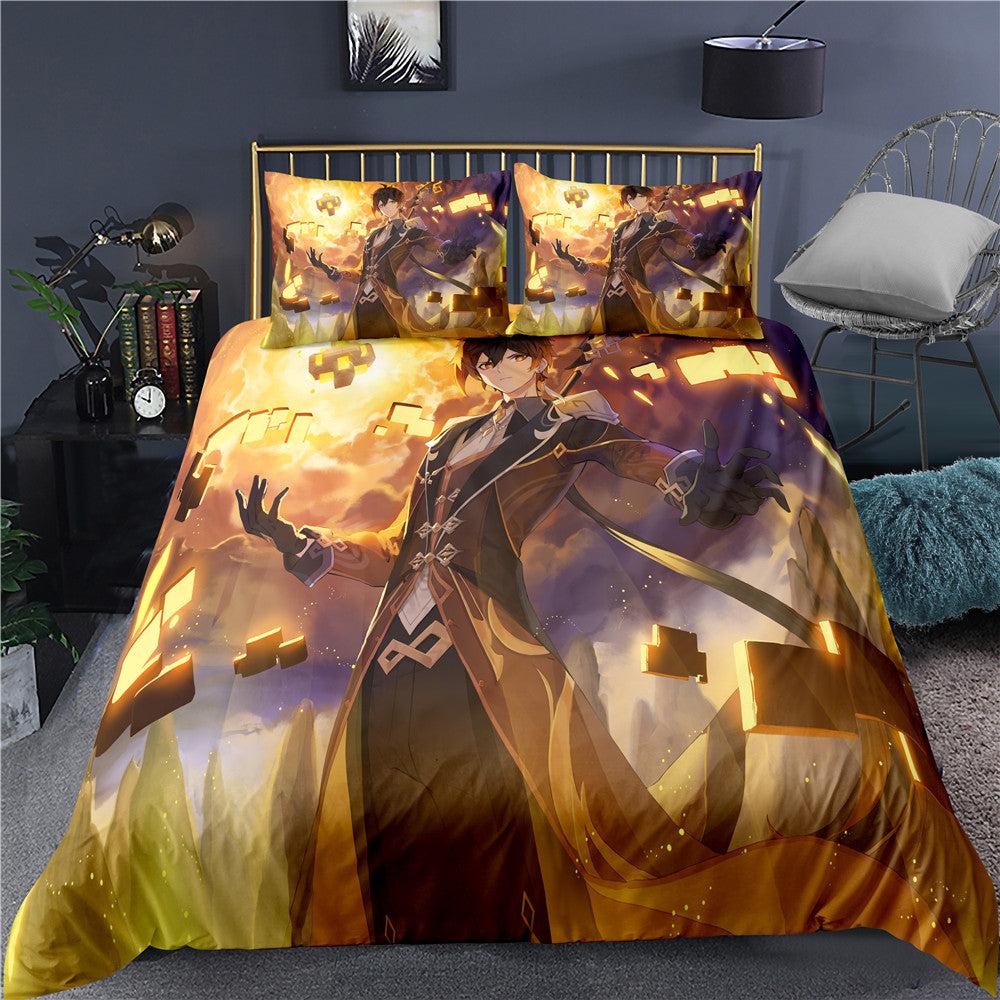 Genshin Impact #4 Duvet Cover Quilt Cover Pillowcase Bedding Set for Kids Adults