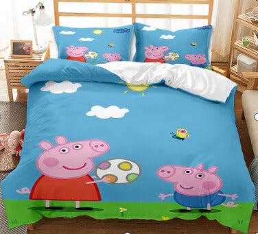 Cartoon Peppa Pig Cosplay Bedding Set Quilt Duvet Covers Kids Bed Sets