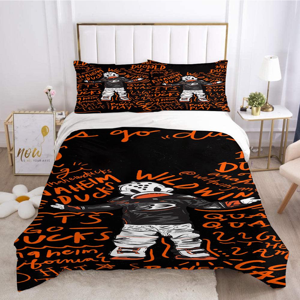 Anaheim Ducks Hockey League 3D Printed Duvet Cover Quilt Cover Pillowcase Bedding Set Home Decor