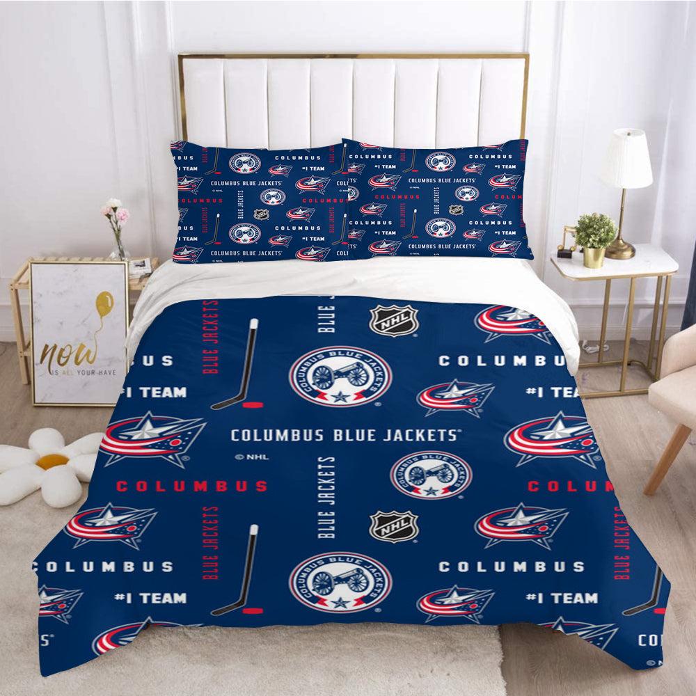 Columbus Blue Jackets Hockey League 3D Printed Duvet Cover Quilt Cover Pillowcase Bedding Set Home Decor