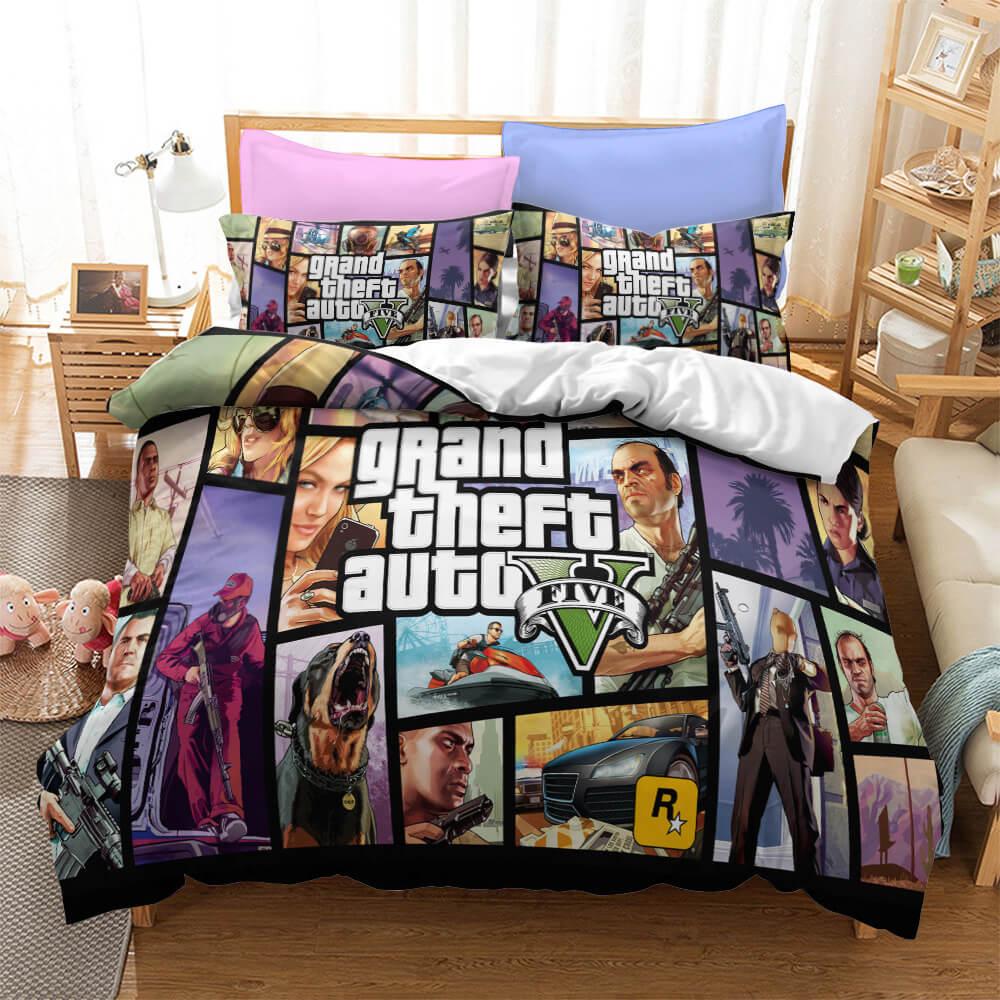Grand Theft Auto Cosplay Bedding Set Quilt Duvet Cover Bed Sheets Sets