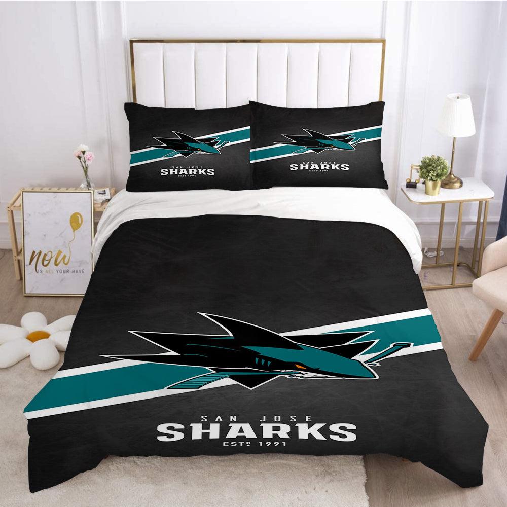 San Jose Sharks Hockey League 3D Printed Duvet Cover Quilt Cover Pillowcase Bedding Set Home Decor
