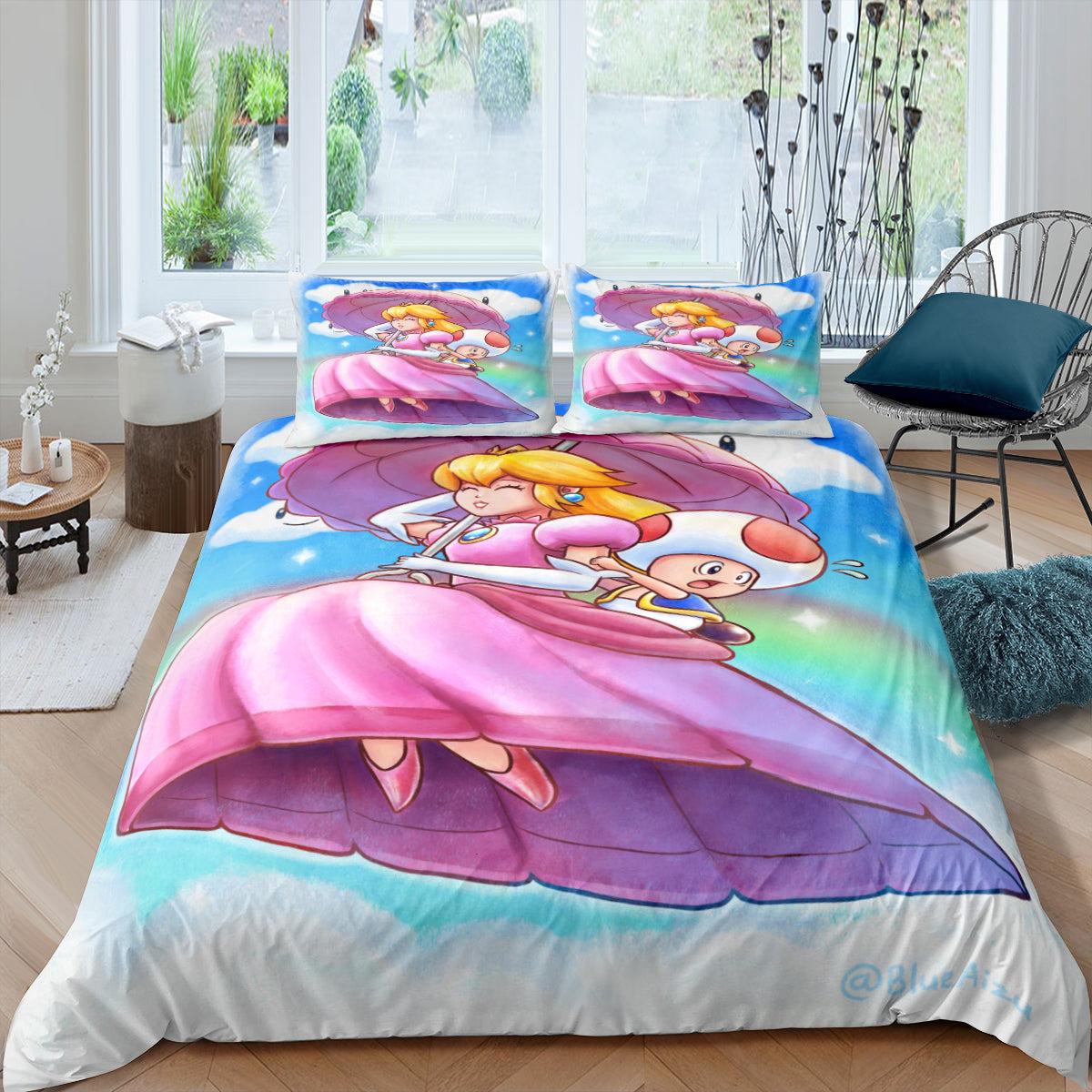Mario Princess Peach #6 3D Printed Duvet Cover Quilt Cover Pillowcase Bedding Set Home Decor