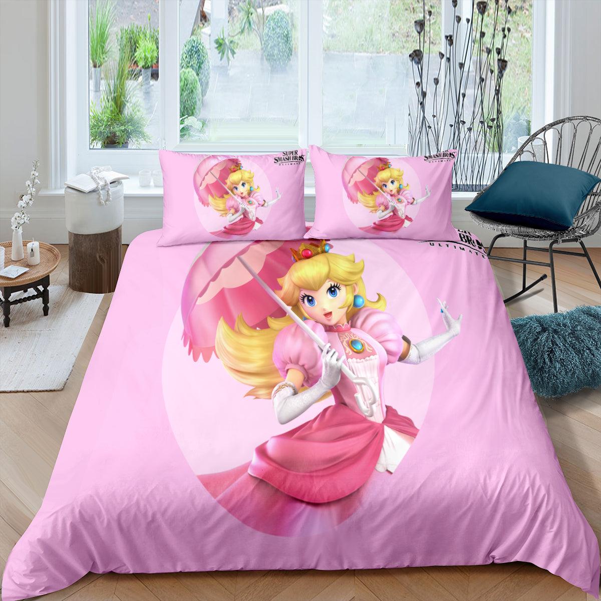 Mario Princess Peach #4 3D Printed Duvet Cover Quilt Cover Pillowcase Bedding Set Home Decor