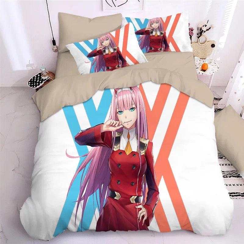DARLING in the FRANXX HIRO ZERO TWO ICHIGO #18 Duvet Cover Quilt Cover Pillowcase Bedding Set Home Decor