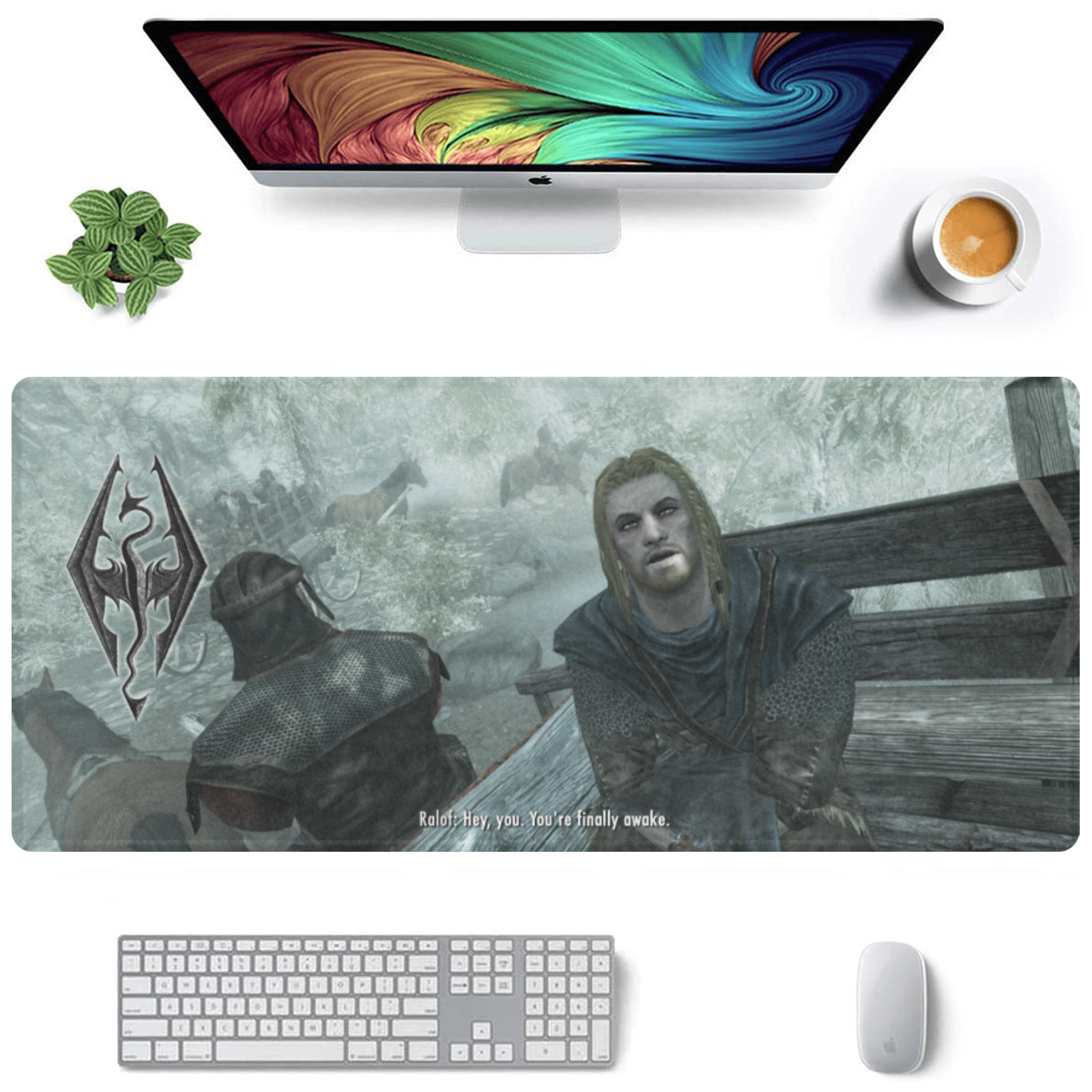 Allleftout Skyrim Hey You, Finally Awake Gaming Mousepad