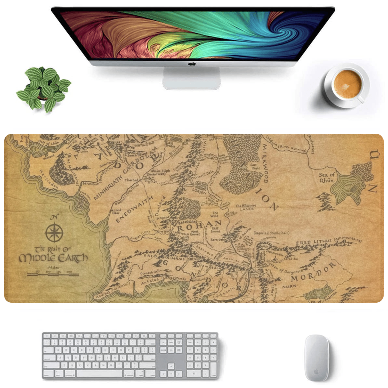 Allleftout Middle Earth Map Gaming Mousepad