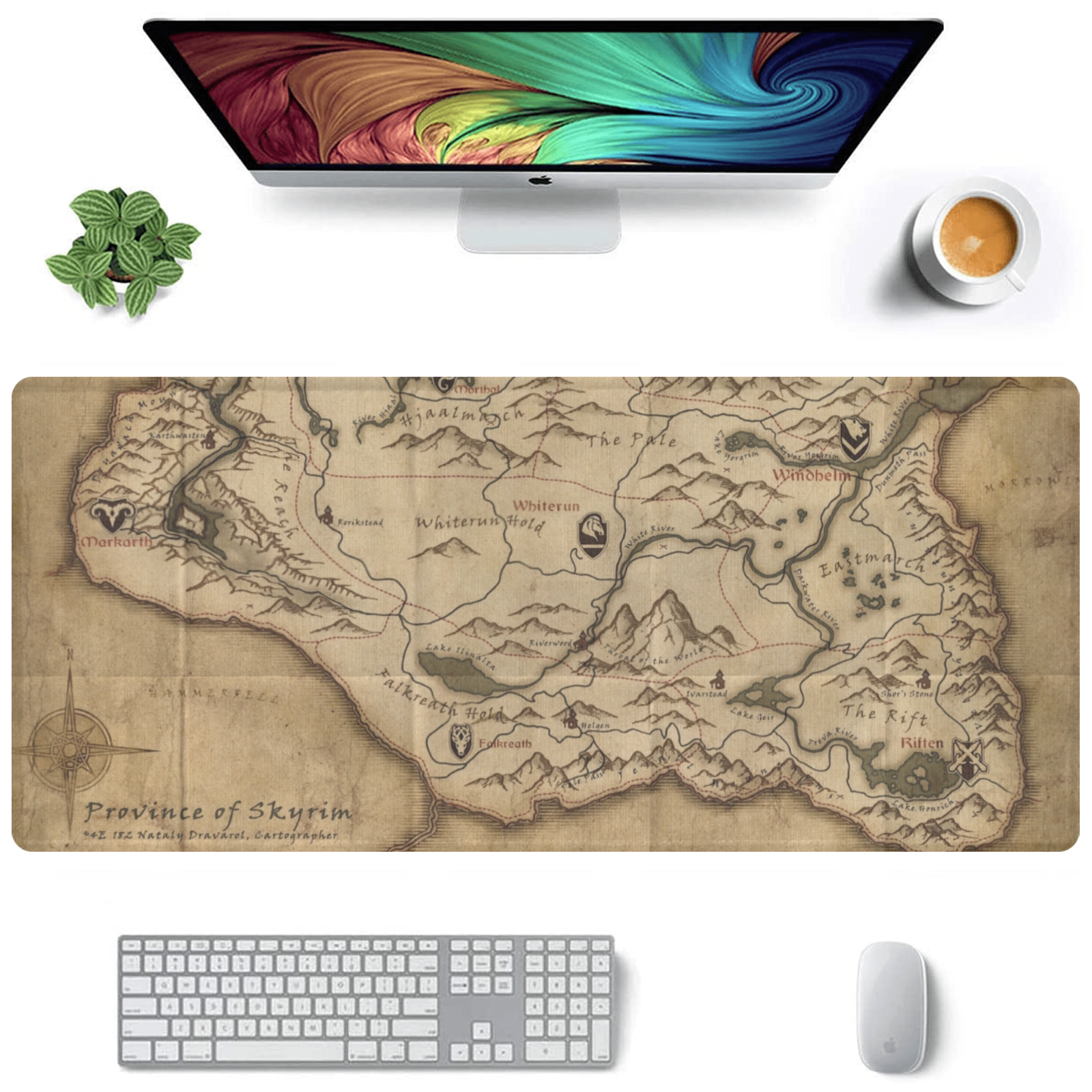 Allleftout Skyrim World Map Gaming Mousepad