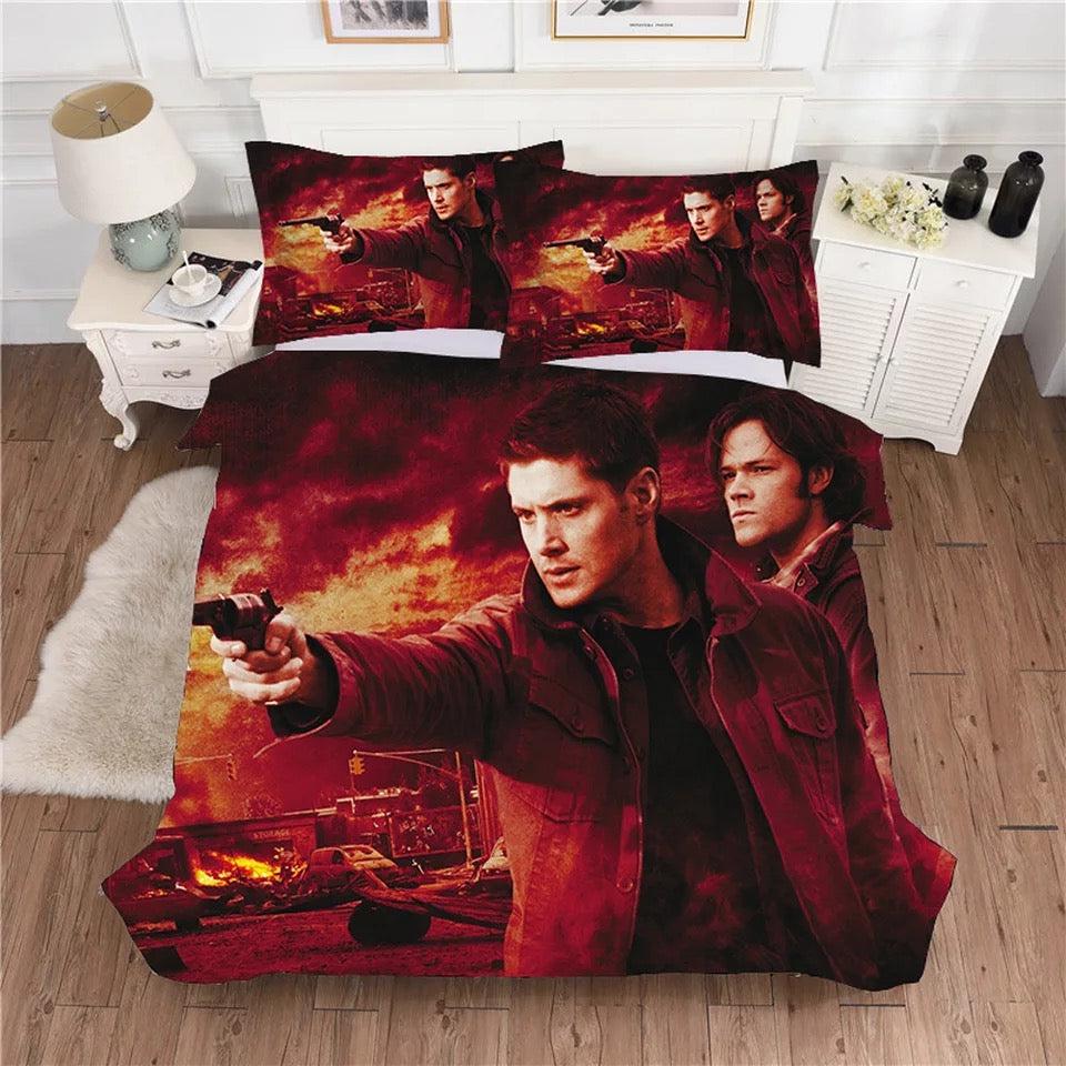 Supernatural Dean Sam Winchester #10 Duvet Cover Quilt Cover Pillowcase Bedding Set Home Decor