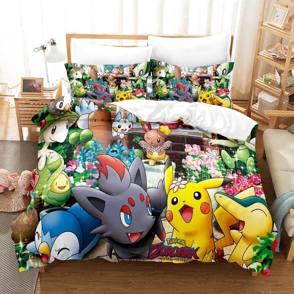 Pokemon Pikachu Cosplay Comforter Bedding Sets Duvet Cover Bed Sheets