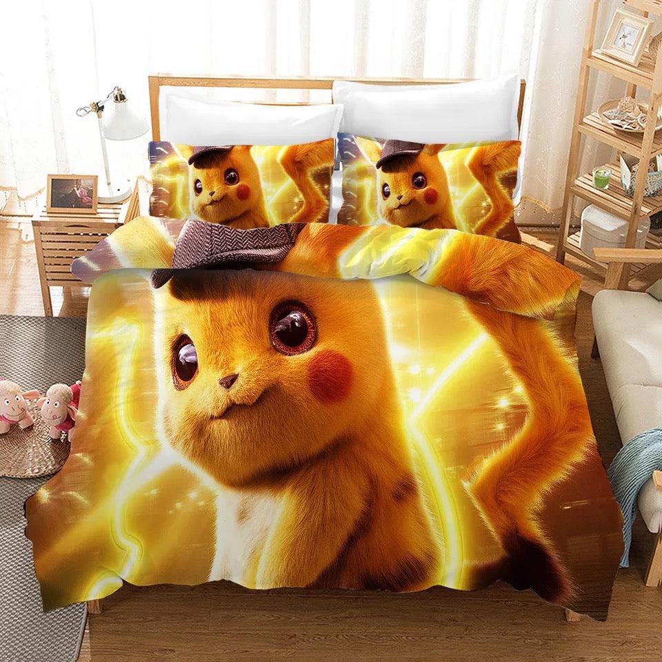 Pokemon Pikachu #3 Duvet Cover Quilt Cover Pillowcase Bedding Set Home Bedroom Decor
