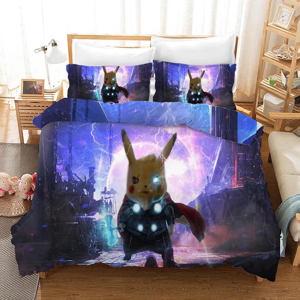 Pokemon Pikachu #17 Duvet Cover Quilt Cover Pillowcase Bedding Set Home Bedroom Decor