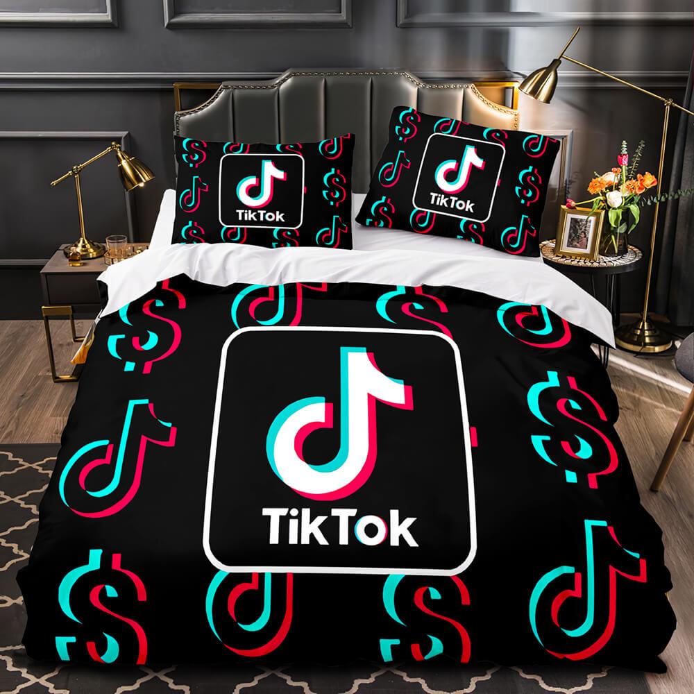 Tiktok Bedding Set Tik Tok Quilt Duvet Covers Comforter Bed Sheets