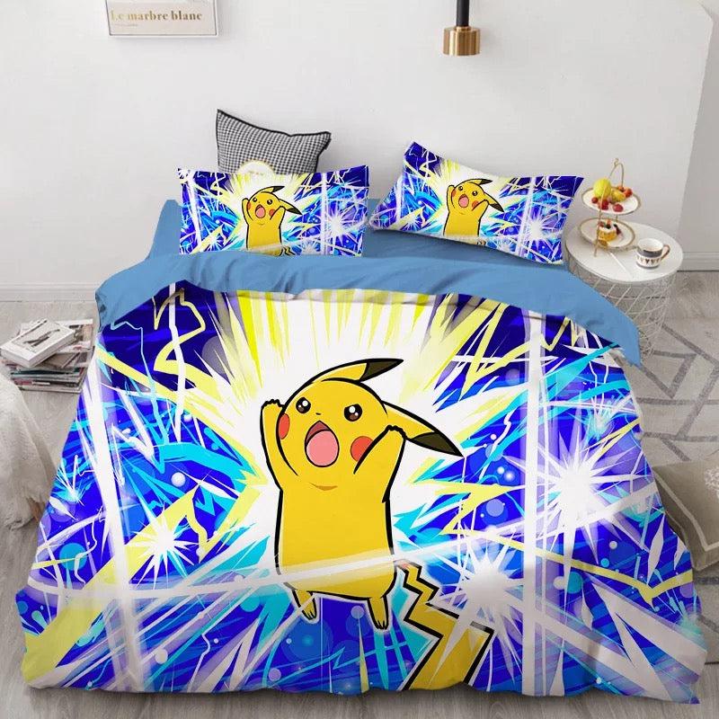 Pokemon Pikachu #39 Duvet Cover Quilt Cover Pillowcase Bedding Set Home Bedroom Decor