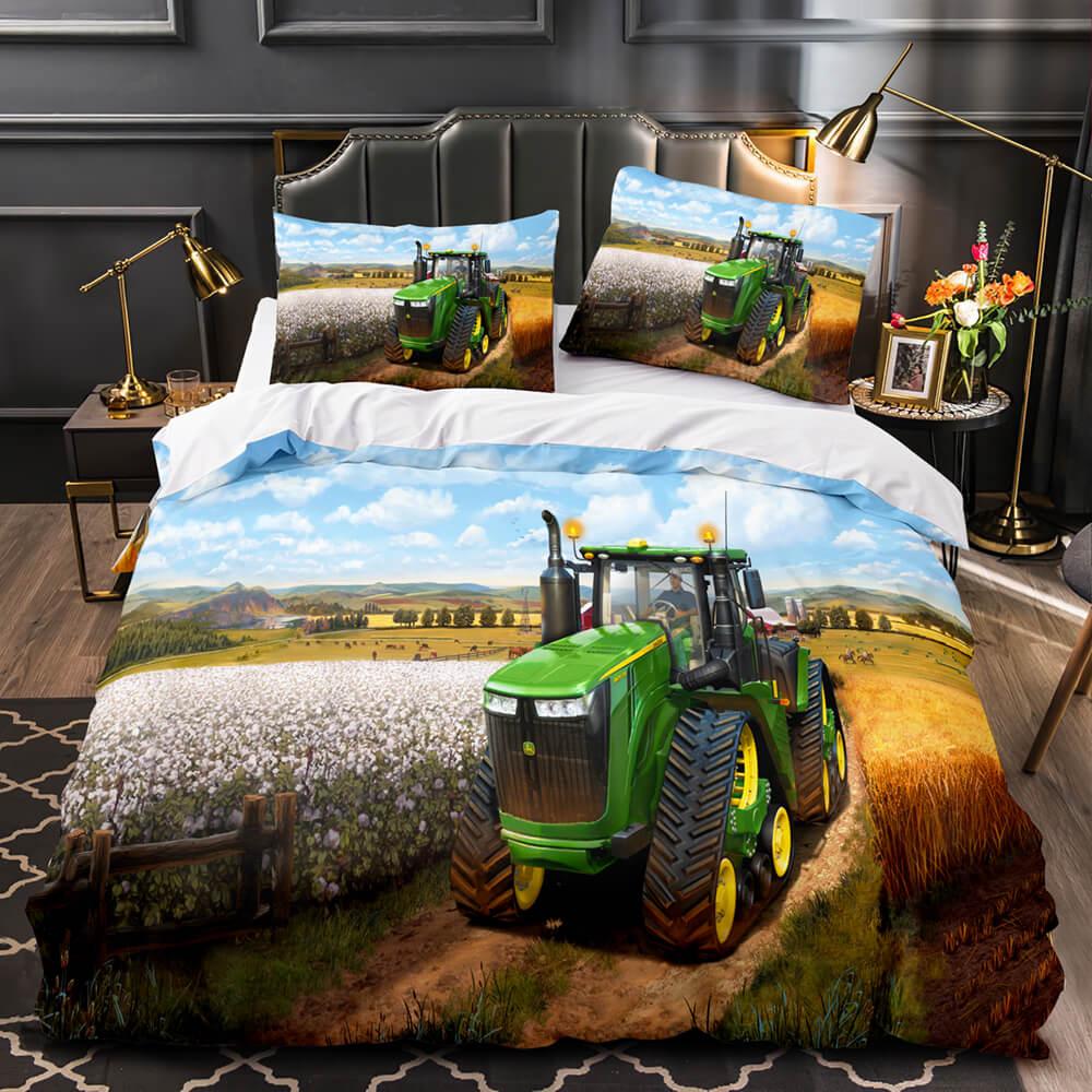 Farming Simulator Tractor Bedding Set Duvet Covers Bed Sheet Sets