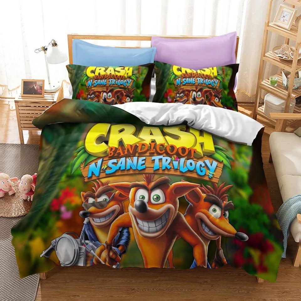 Crash Bandicoot 3 Warped #13 Duvet Cover Quilt Cover Pillowcase Bedding Set Home Bedroom Decor