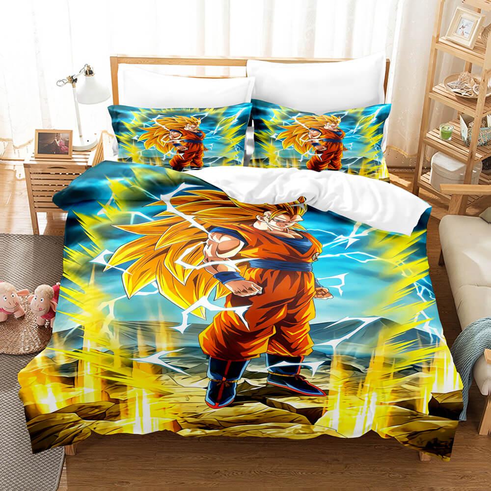 Dragon Ball Son Goku Kakarotto Bedding Set Quilt Duvet Cover Bed Sheets