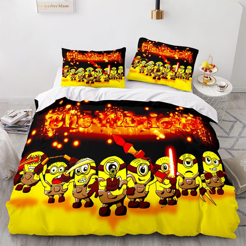 Minions Cosplay Bedding Set Duvet Cover Comforter Bed Sheets