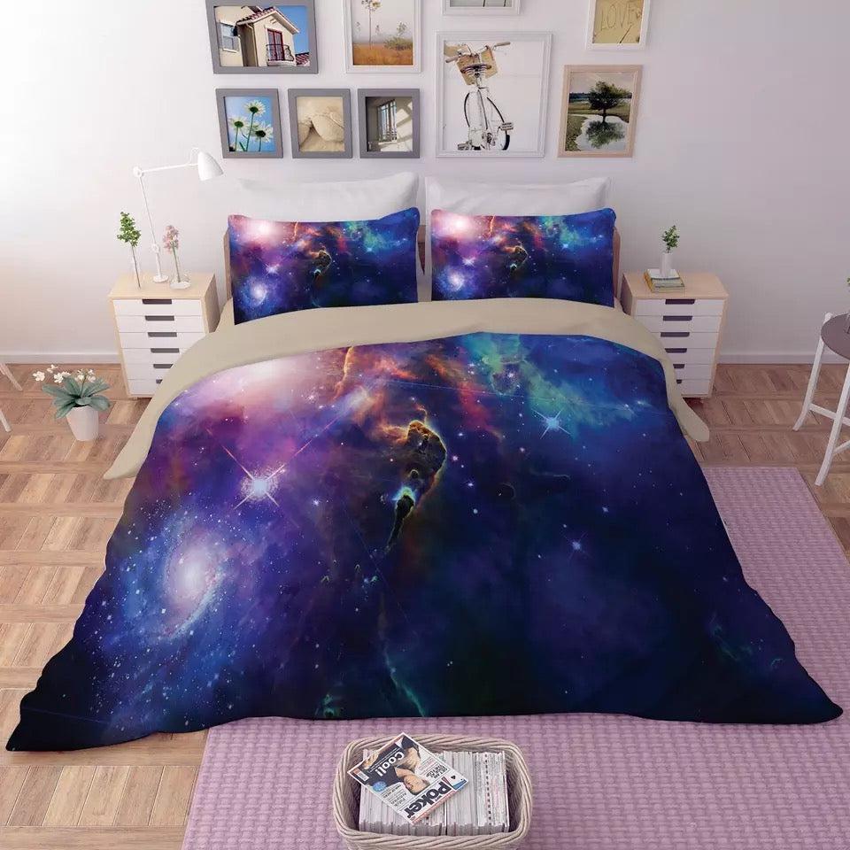 Universe Outer Space Themed Galaxy #1 Duvet Cover Quilt Cover Pillowcase Bedding Set Home Decor