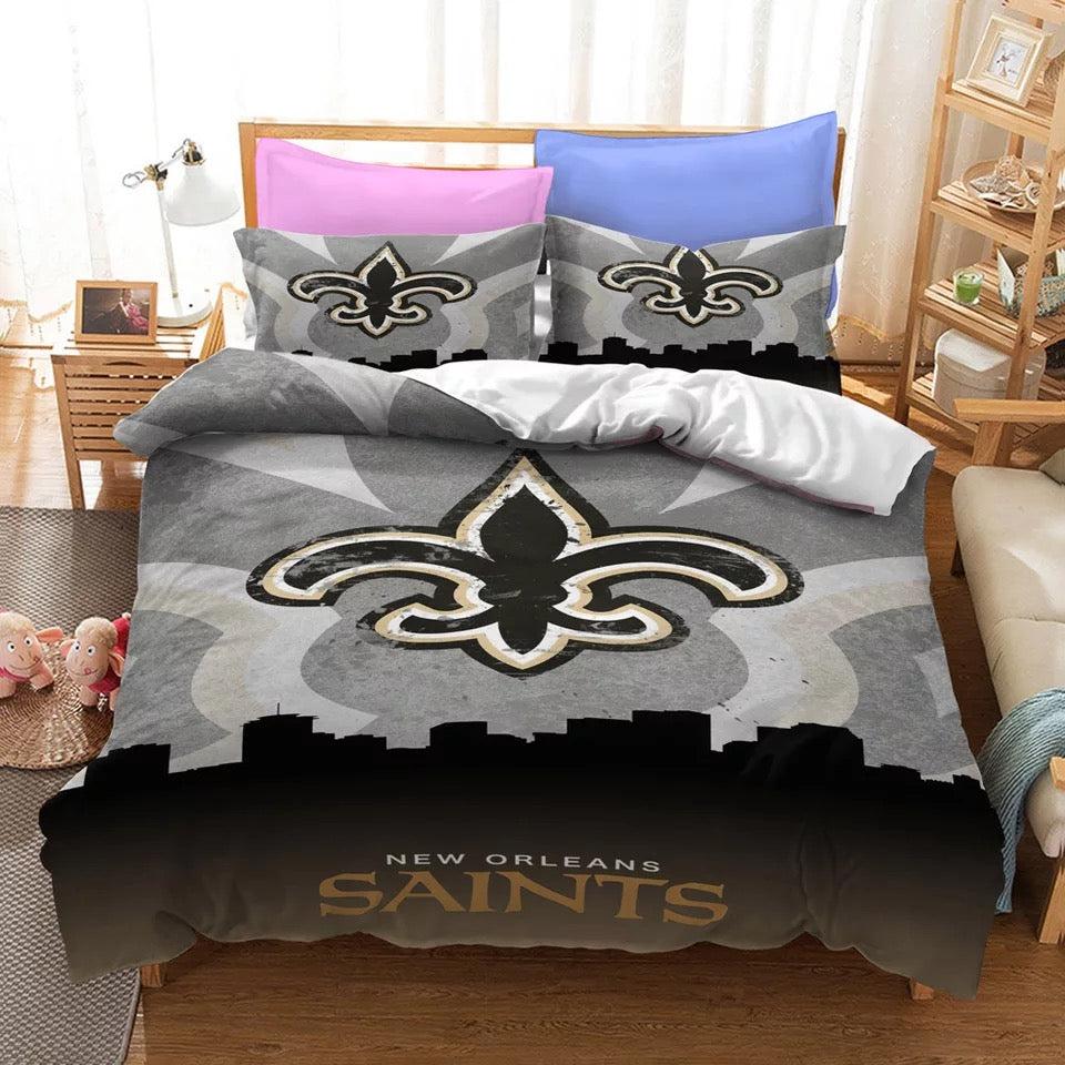New Orleans Saints Team NFL Duvet Cover Quilt Cover Pillowcase Bedding Set Home Bedroom Decor