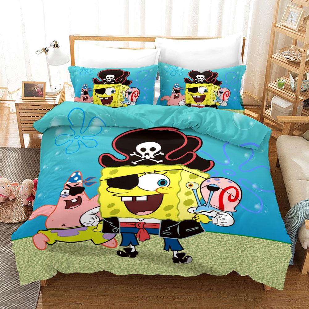 Square Pants Sponge Bob #25 Duvet Cover Quilt Cover Pillowcase Bedding Set Home Decor