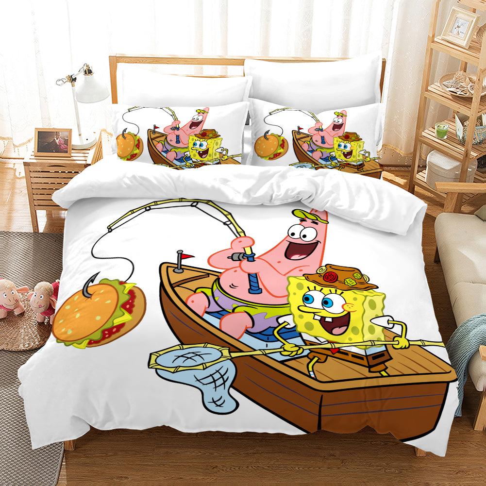 Square Pants Sponge Bob #24 Duvet Cover Quilt Cover Pillowcase Bedding Set Home Decor