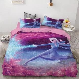 Frozen Anna Elsa Princess #30 Duvet Cover Quilt Cover Pillowcase Bedding Set Home Bedroom Decor