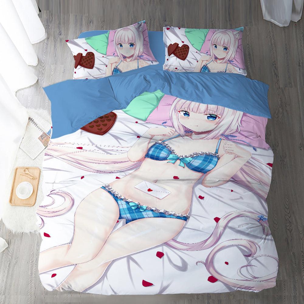 Nekopara #3 Duvet Cover Quilt Cover Pillowcase Bedding Set Home Bedroom Decor