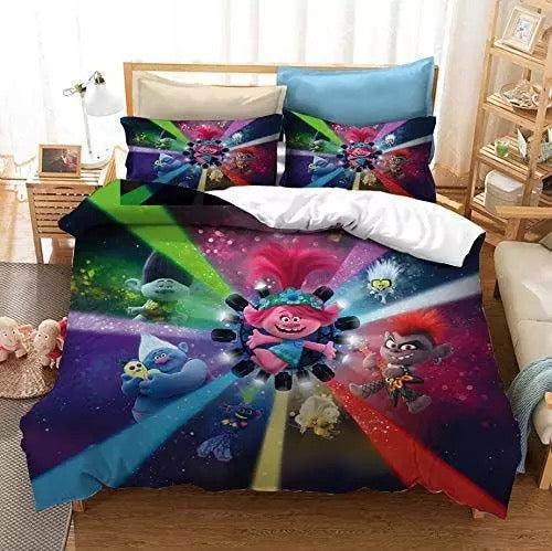 Trolls Poppy #5 Duvet Cover Quilt Cover Pillowcase Bedding Set Home Bedroom Decor