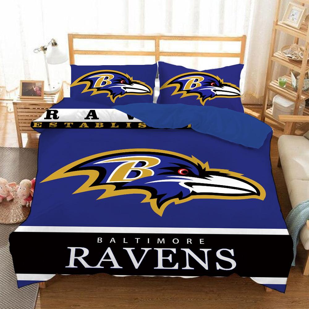 Baltimore Ravens Team NFL Duvet Cover Quilt Cover Pillowcase Bedding Set Home Bedroom Decor
