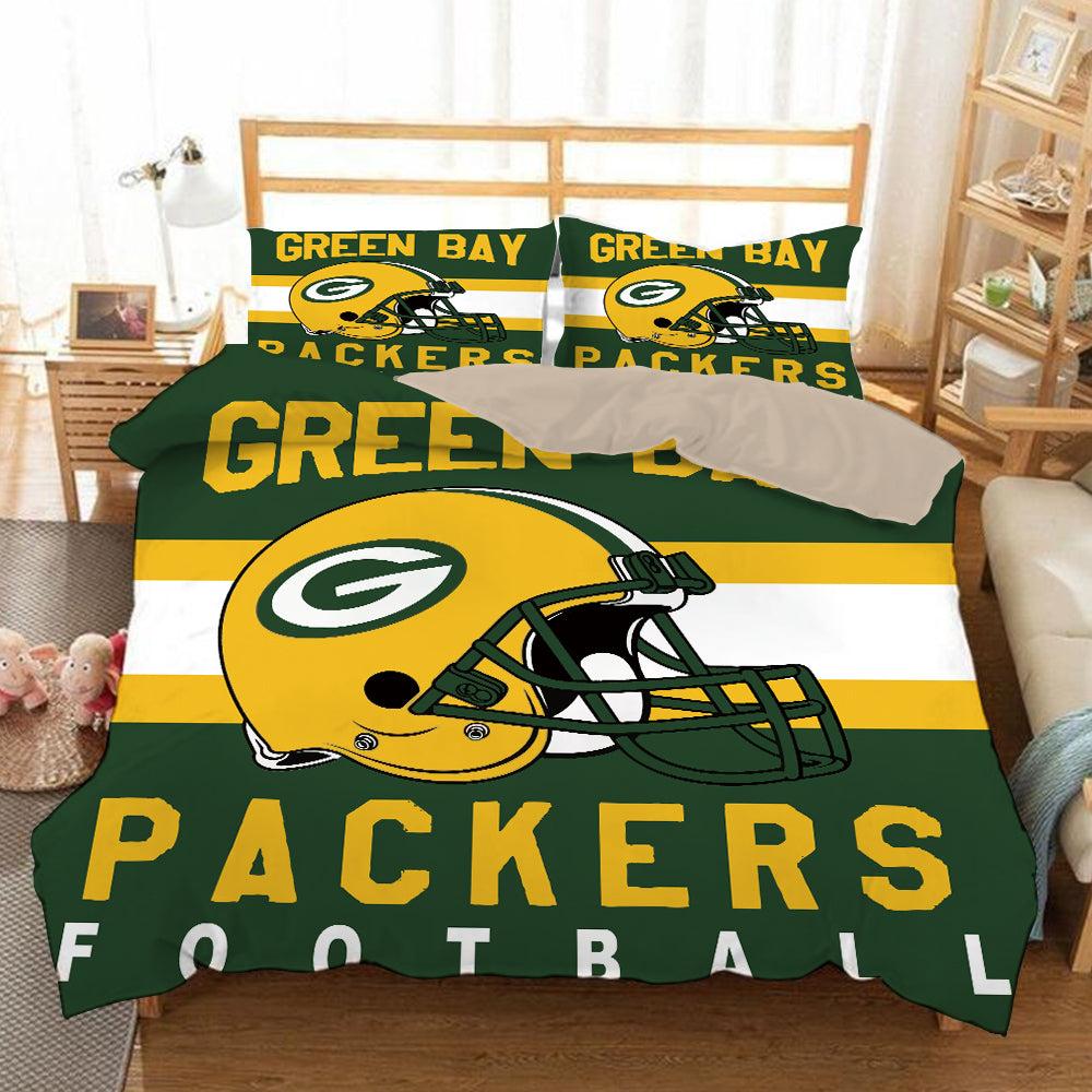 Green Bay Packers Team NFL Duvet Cover Quilt Cover Pillowcase Bedding Set Home Bedroom Decor