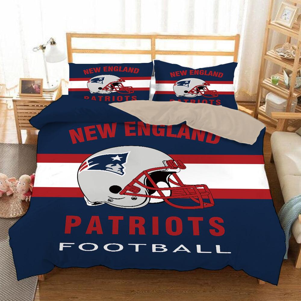 New England Patriots Team NFL Duvet Cover Quilt Cover Pillowcase Bedding Set Home Bedroom Decor