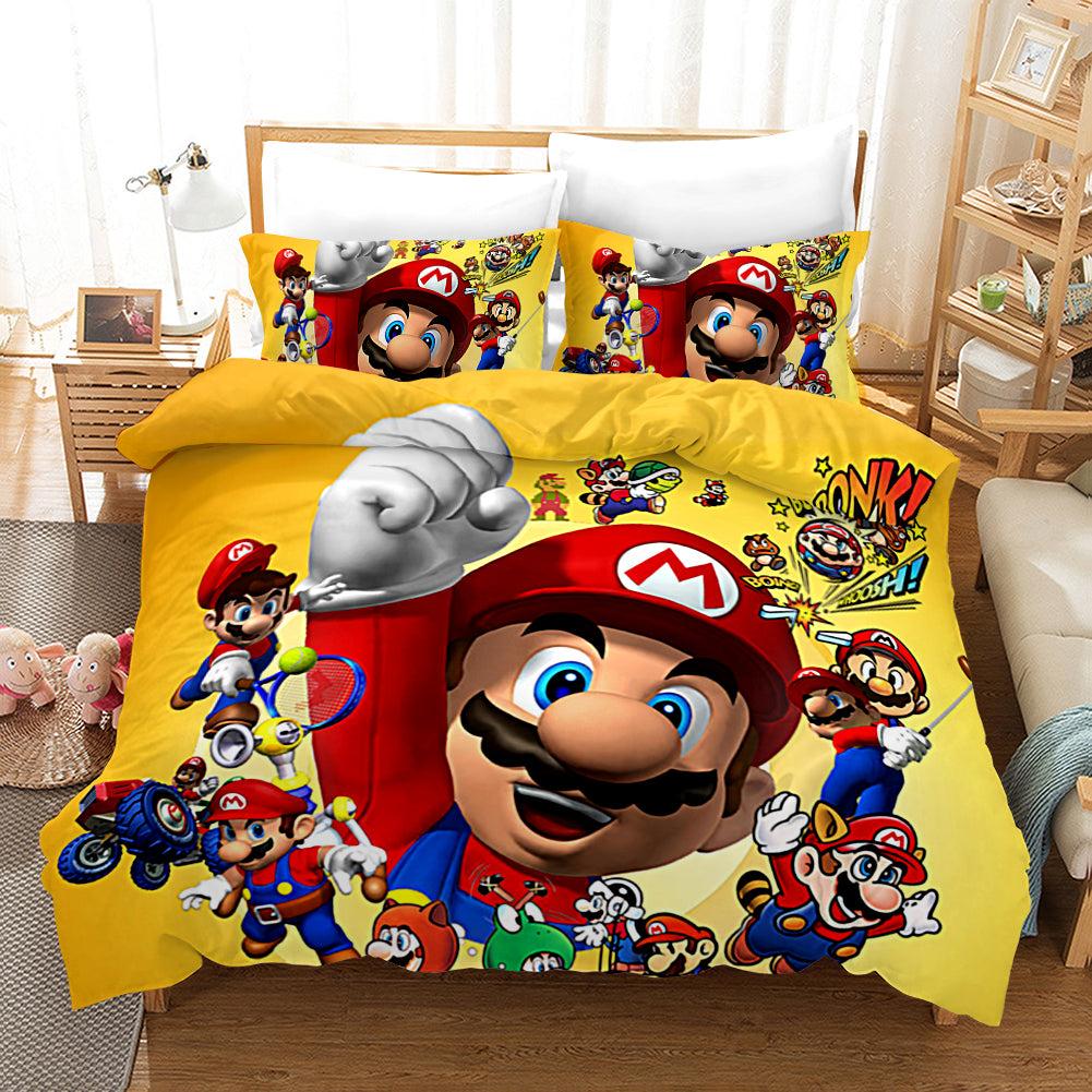 Super Smash Bros Ultimate Mario #27 Duvet Cover Quilt Cover Pillowcase Bedding Set Home Bedroom Decor