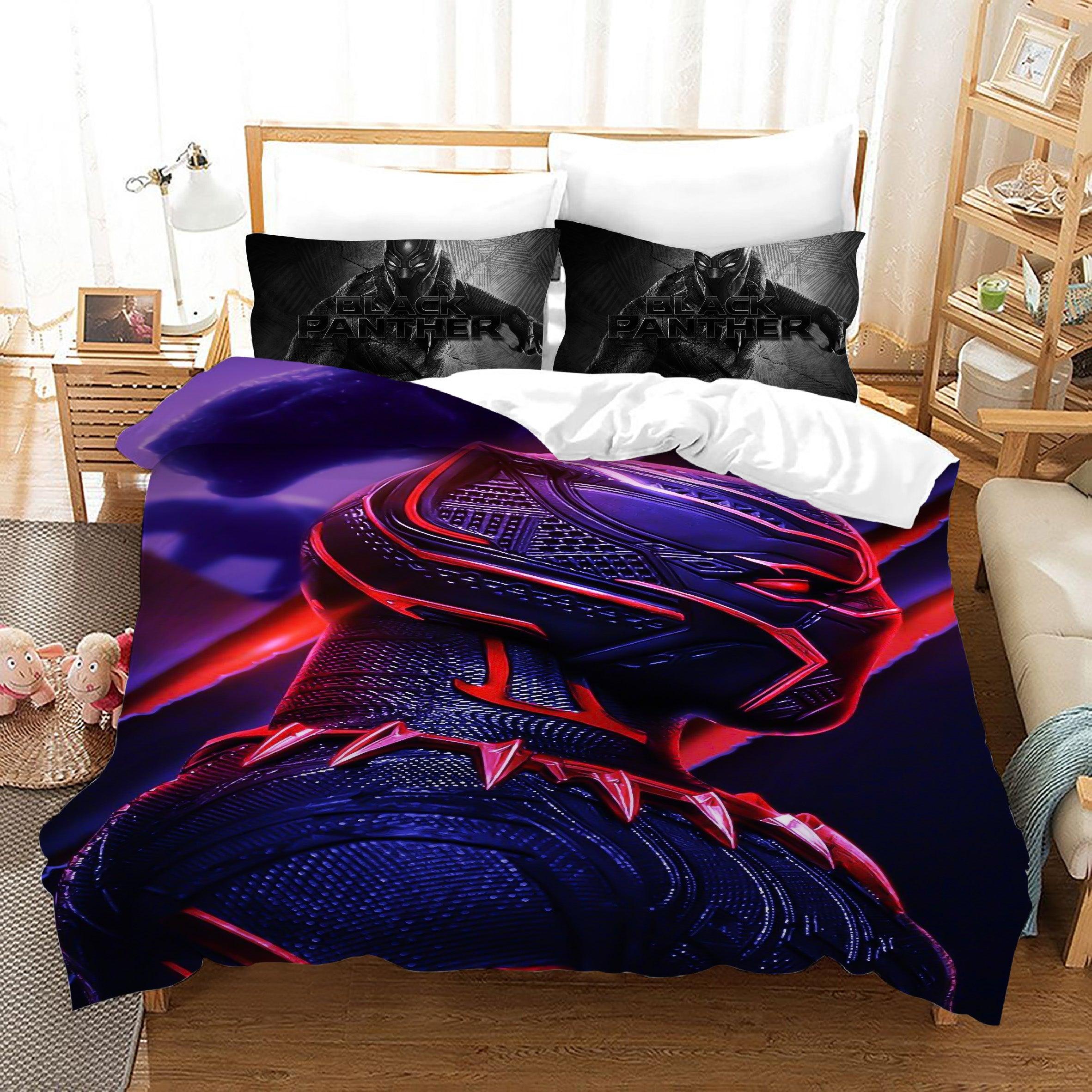 Black Panther TChalla Chadwick Boseman #20 Duvet Cover Quilt Cover Pillowcase Bedding Set