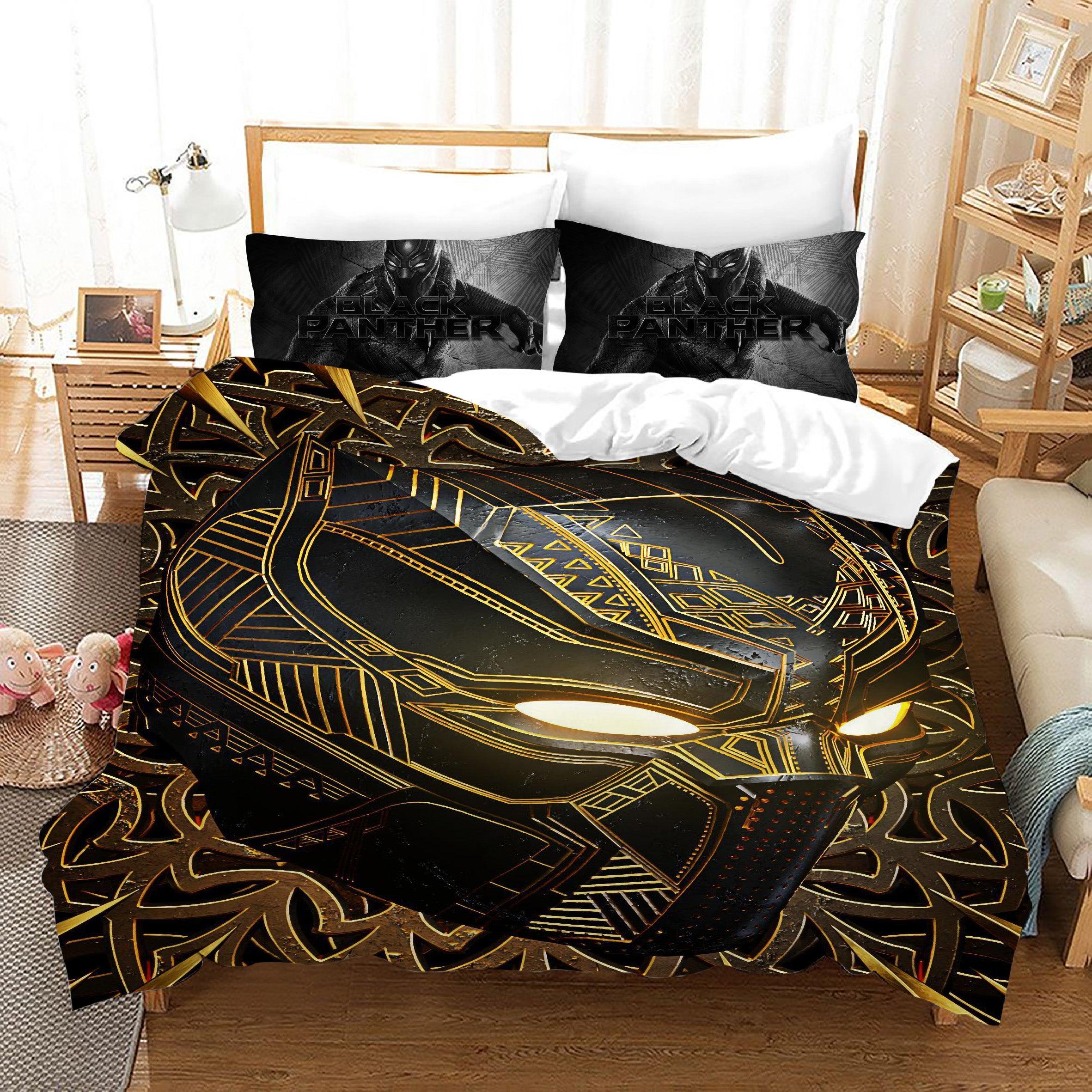 Black Panther TChalla Chadwick Boseman #9 Duvet Cover Quilt Cover Pillowcase Bedding Set