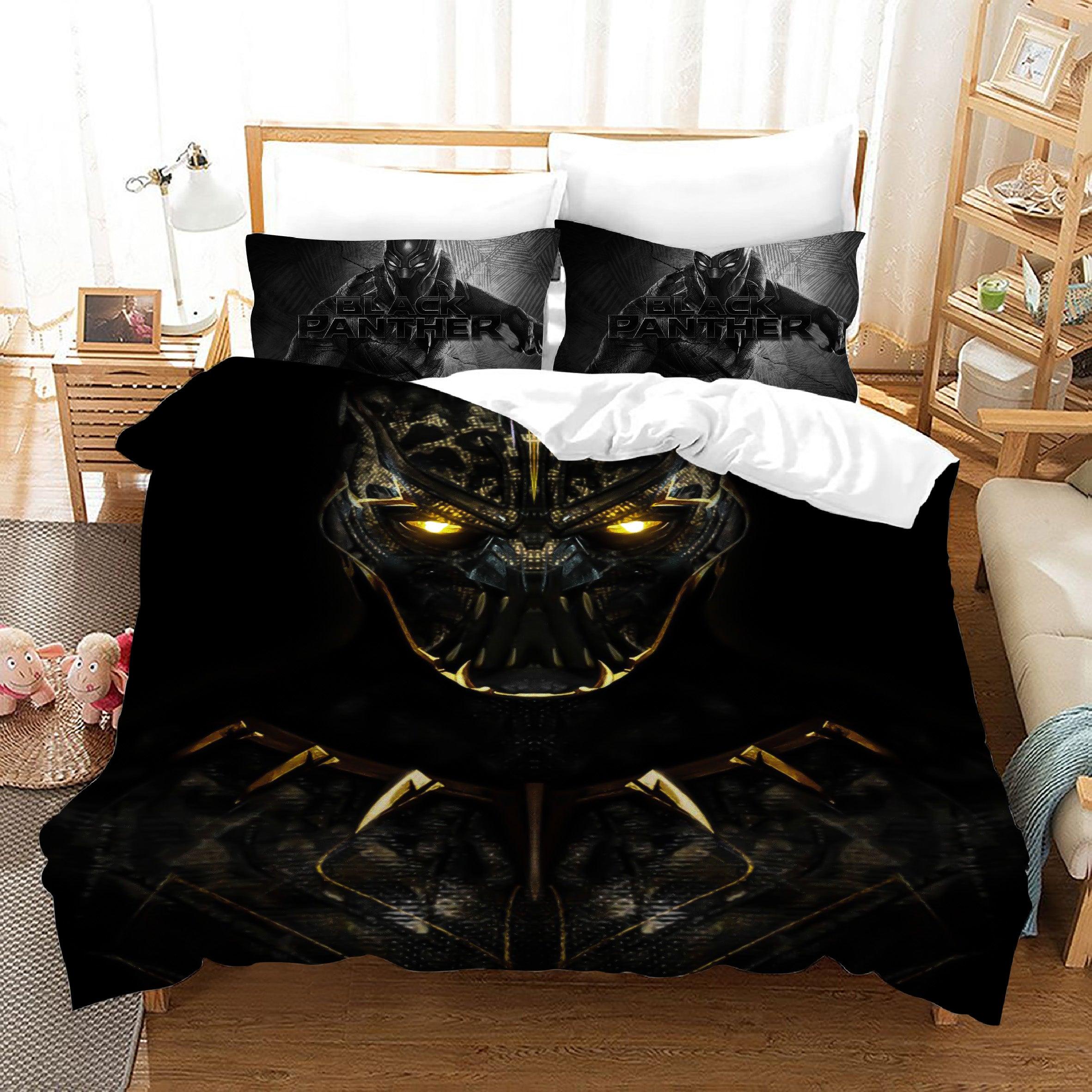 Black Panther TChalla Chadwick Boseman #8 Duvet Cover Quilt Cover Pillowcase Bedding Set