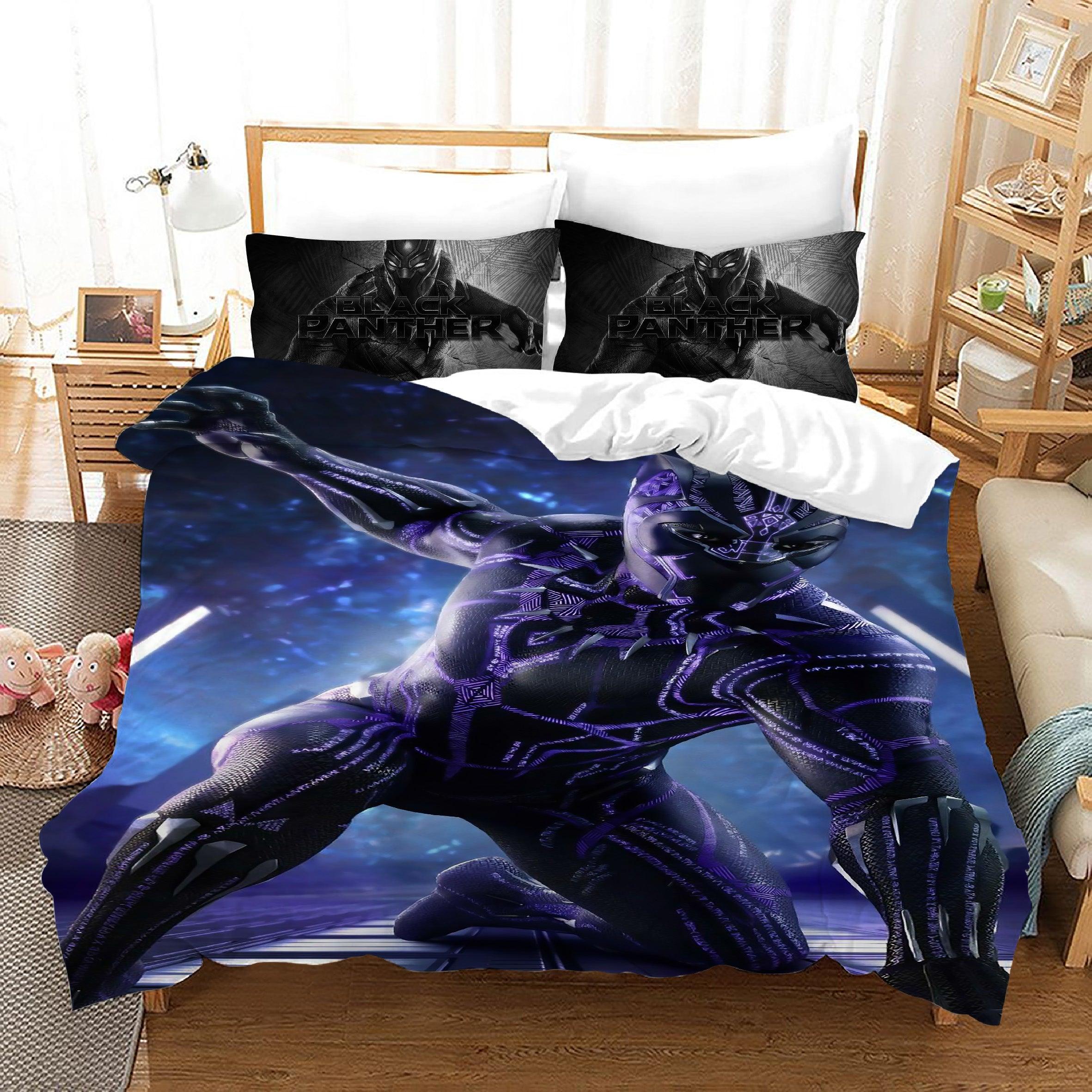 Black Panther TChalla Chadwick Boseman #17 Duvet Cover Quilt Cover Pillowcase Bedding Set