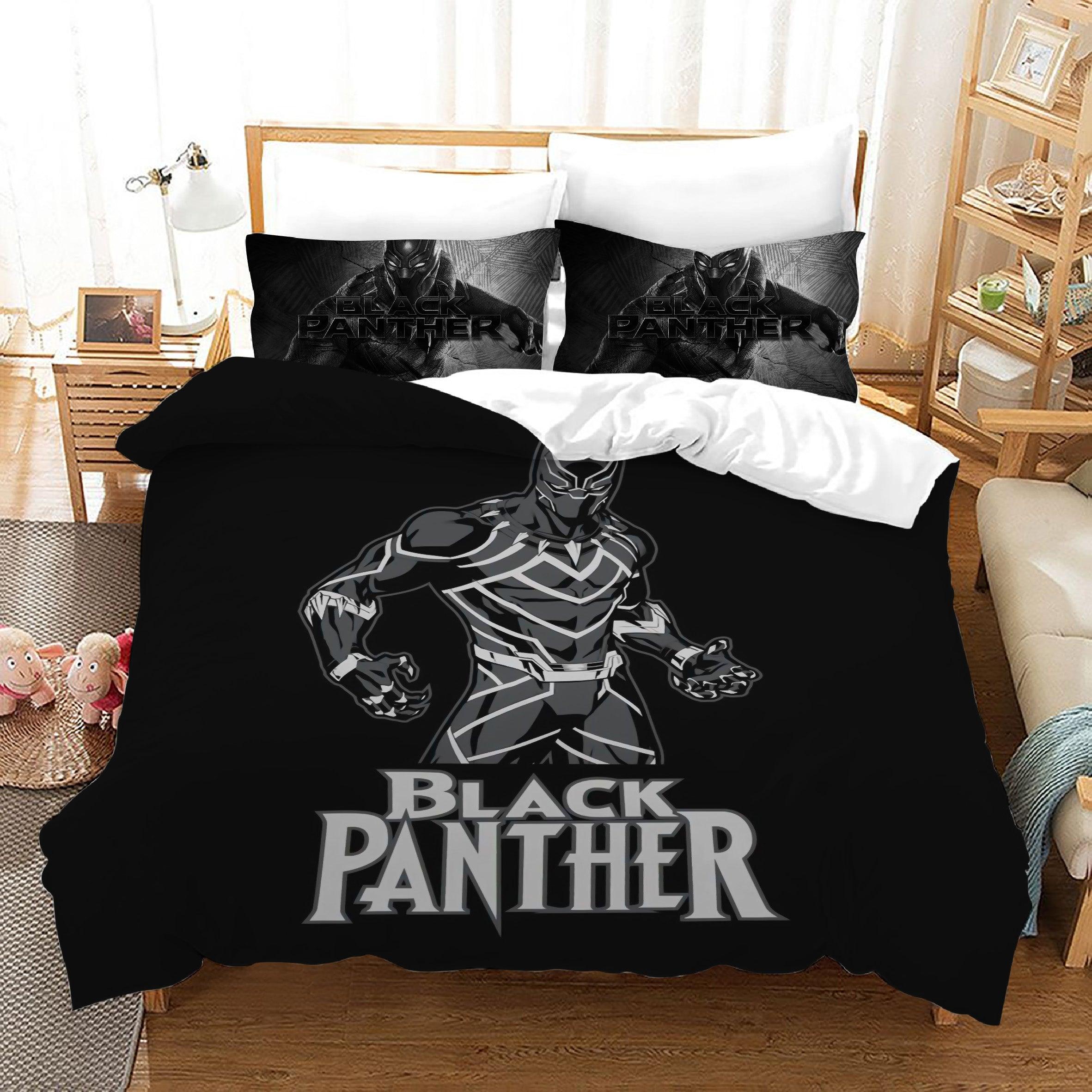 Black Panther TChalla Chadwick Boseman #19 Duvet Cover Quilt Cover Pillowcase Bedding Set