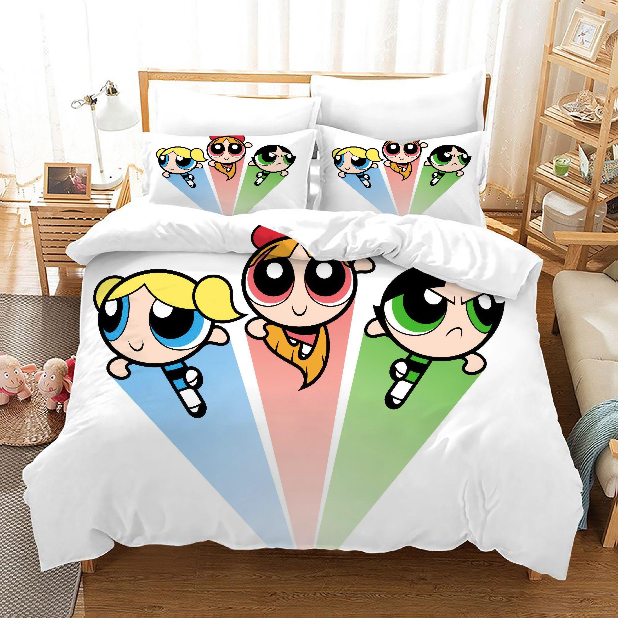 The Powerpuff Girls #11 Duvet Cover Quilt Cover Pillowcase Bedding Set Home Bedroom Decor