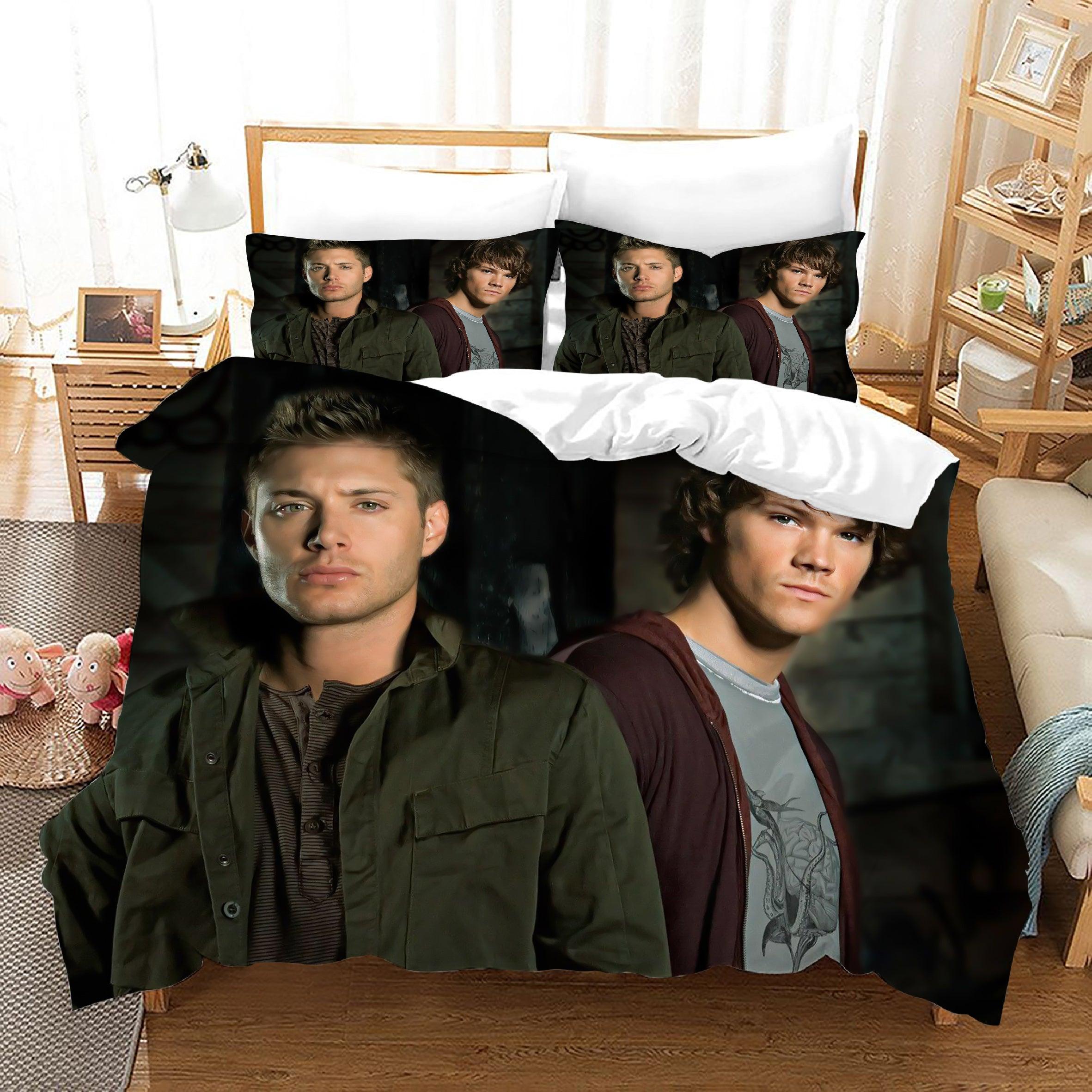 Supernatural Dean Sam Winchester #27 Duvet Cover Quilt Cover Pillowcase Bedding Set Home Decor