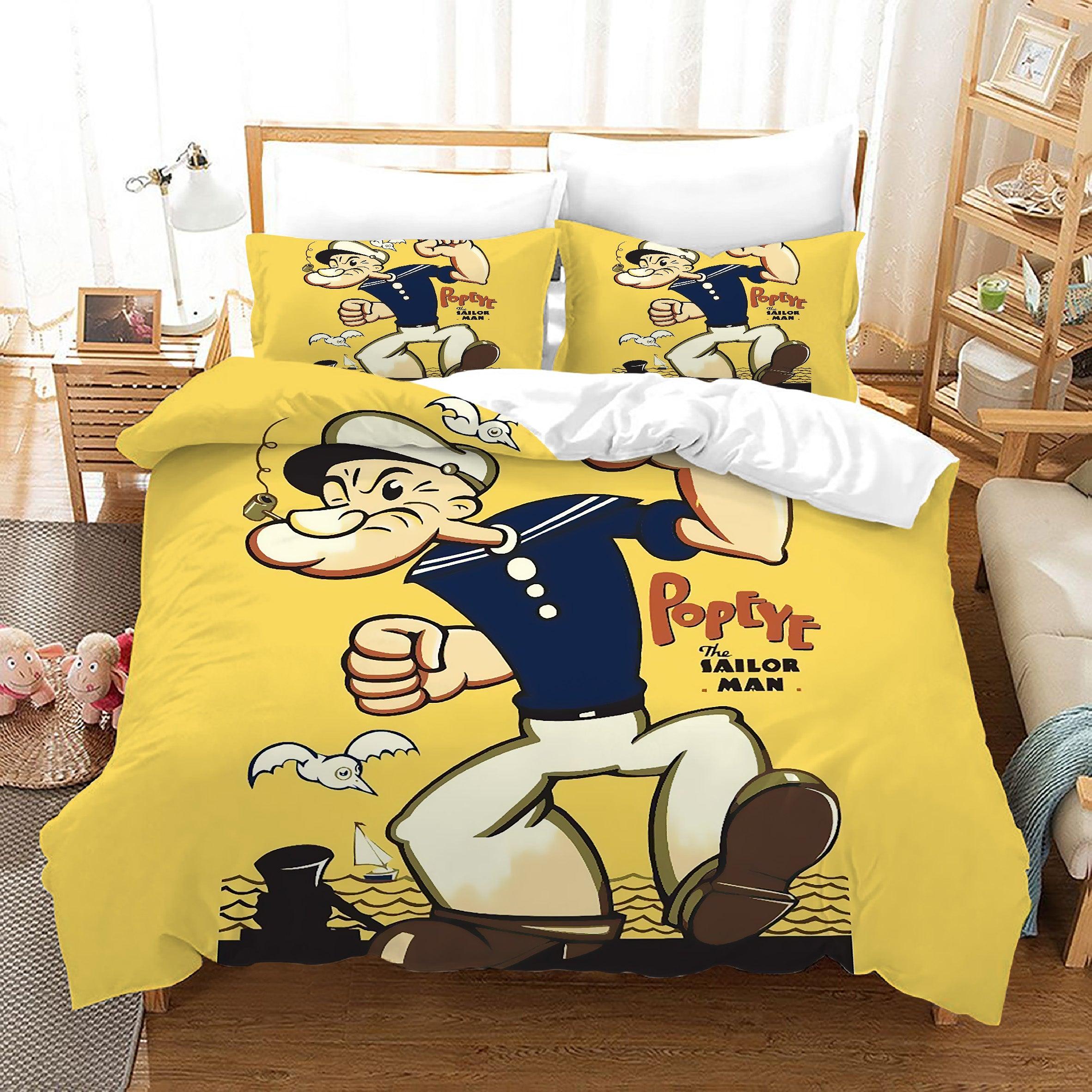Popeye the Sailor #11 Duvet Cover Quilt Cover Pillowcase Bedding Set Home Bedroom Decor