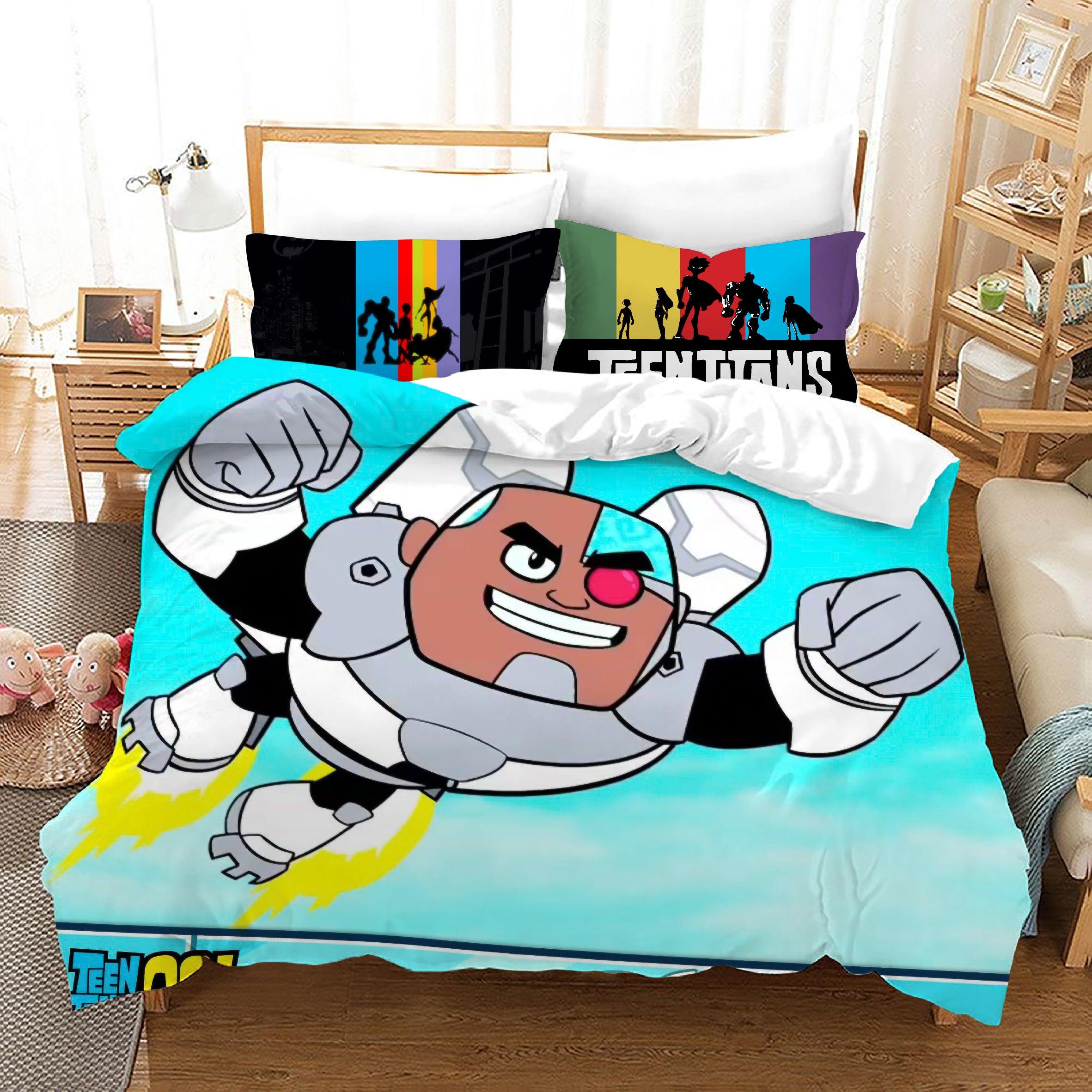 Teen Titans Go #21 Duvet Cover Quilt Cover Pillowcase Bedding Set Home Bedroom Decor
