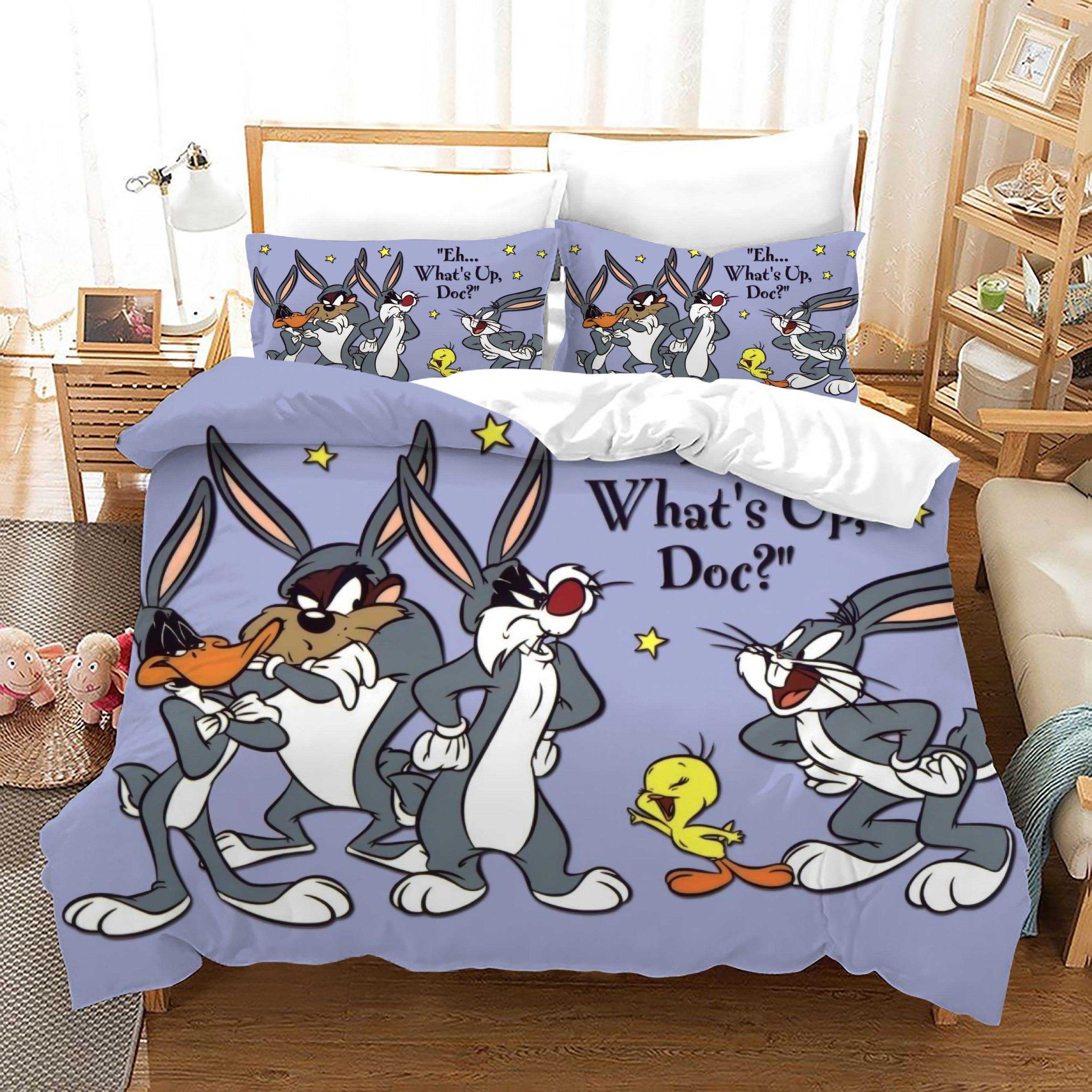 Looney Tunes Bugs Bunny #13 Duvet Cover Quilt Cover Pillowcase Bedding Set Home Bedroom Decor